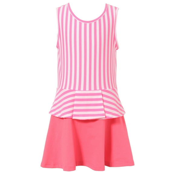 Richie House Girls' Dress With Bare And Satin Tie Sash At Back RH1692