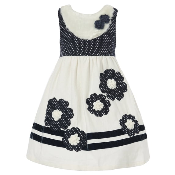 Richie House Girls' Dress with Embroidery and Crochet RH1144