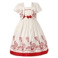 thumbnail image 1 of Richie House Girls' Dress with Floral Embroidery and Bow Accents RH0821, 1 of 7
