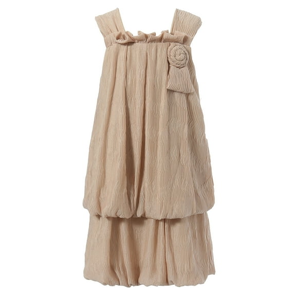 Richie House Girls' Dress with Layered Bottom RH1358