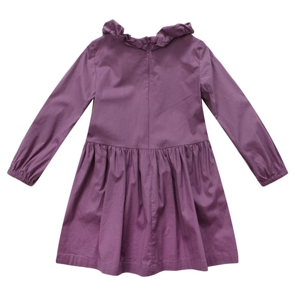 Richie House Girls' Dress with Ruffled Collar RH0677