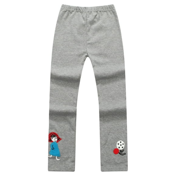 Richie House Girls' Elasitc Leggings with Patch Embroidery RH1183