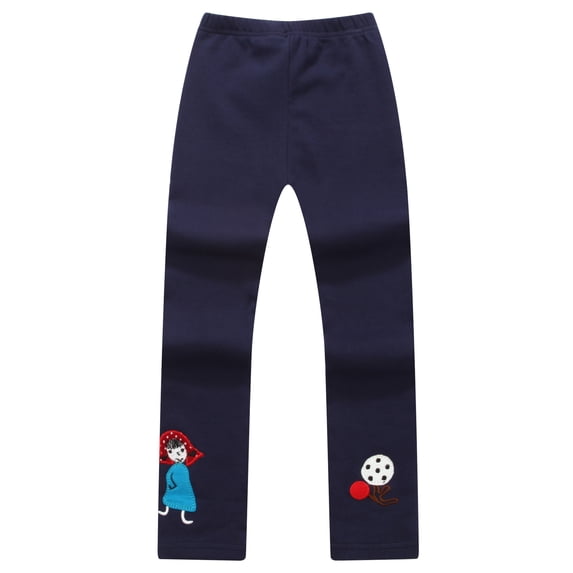 Richie House Girls' Elasitc Leggings with Patch Embroidery RH1183