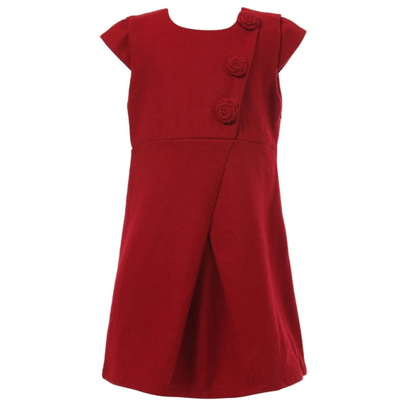 Richie House Girls' Elegant Dress with Rose Shaped Decoration Buttons RH1190