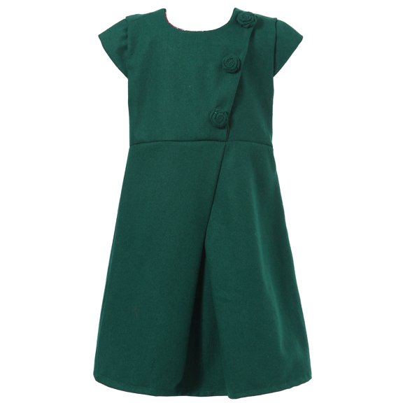 Richie House Girls' Elegant Dress with Rose Shaped Decoration Buttons RH1190