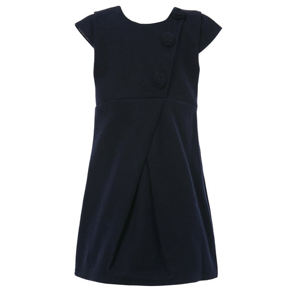 Richie House Girls' Elegant Dress with Rose Shaped Decoration Buttons RH1190