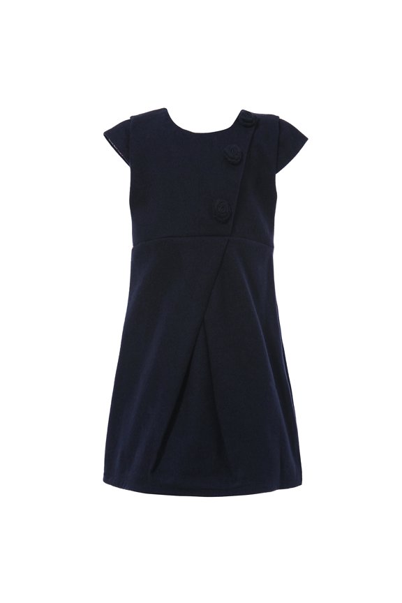 Girls' Elegant Dress with Rose Shaped Decoration Buttons RH1190