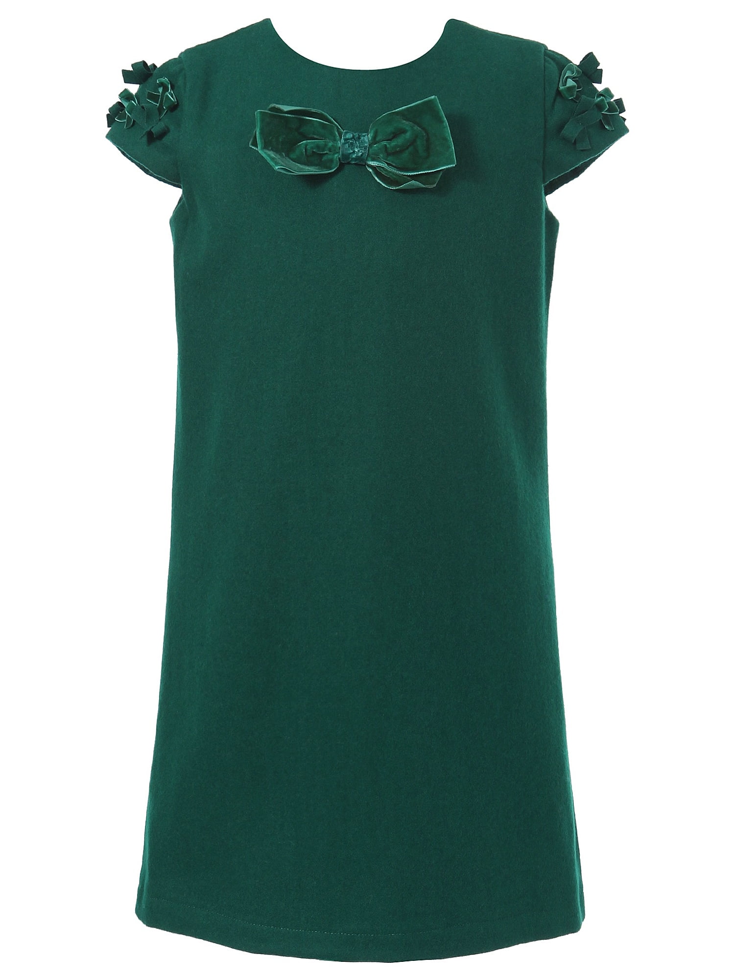 Robe fille noël à noeud velours lisse - rouge, Fille