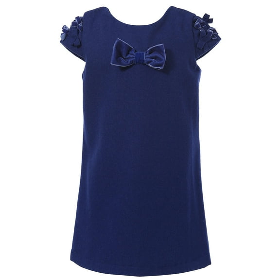 Richie House Girls' Elegant Dress with Velvet Bows RH1242