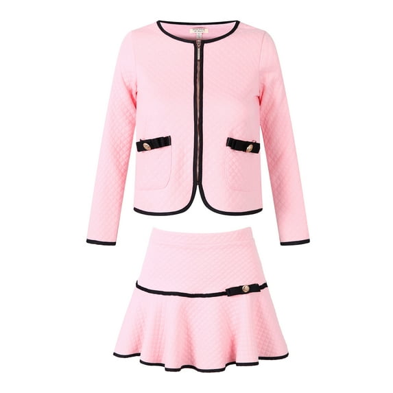 Richie House Girls' Elegant Knit Suit with Skirt RH1963-H-5/6