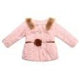 thumbnail image 1 of Richie House Girls' Faux Fur Jacket with Belt and Bright Button RH0788, 1 of 2