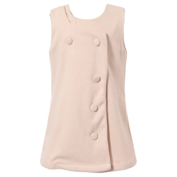 Richie House Girls' Girl Sleeveless Dress With Double Breasted Front Buttons RH1746