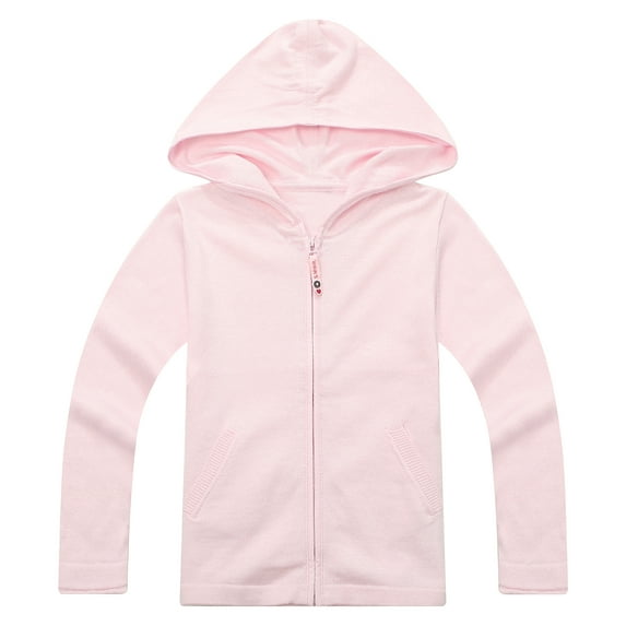 Richie House Girls' Hooded Cardigan with Insert Pockets RH1187