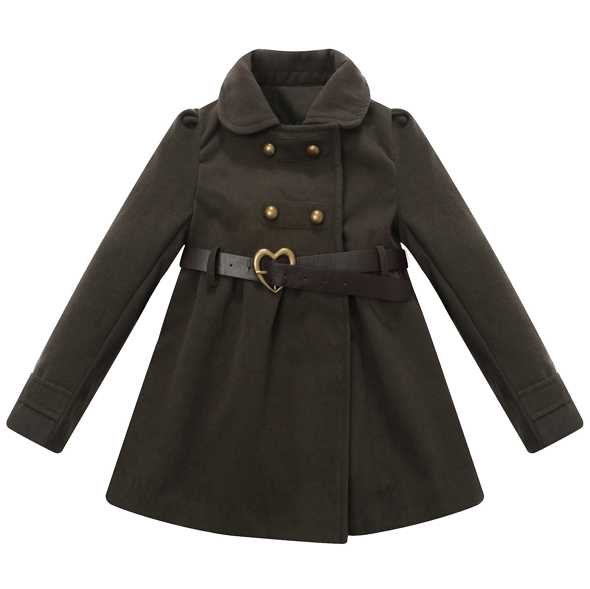 Richie House Girls' Jacket with Fake Leather Belt and Metal Snaps Closure RH1113 - image 1 of 2