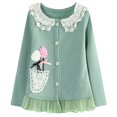 thumbnail image 1 of Richie House Girls' Knit Cardigan with Flower Accents and Lace RH1431-A-02-4/5, 1 of 1