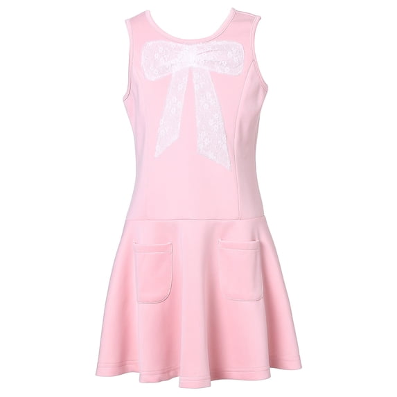 Richie House Girls' Knit Dress with Bow RH2251