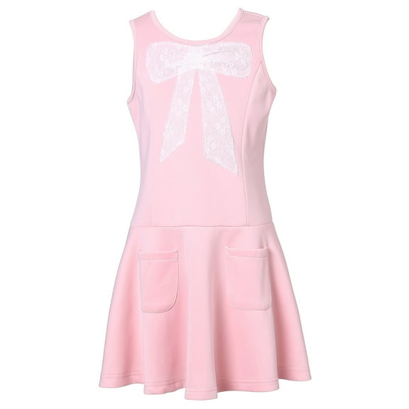 Richie House Girls' Knit Dress with Bow RH2251