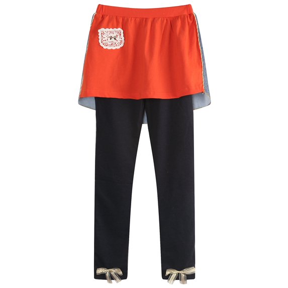 Richie House Girls' Knit Leggings with Contrasting Skirt RH1652