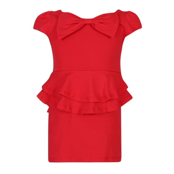 Richie House Girls' Knit Summer Dress with Bow RH2446