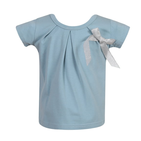 Richie House Girls' Knit Thirt with Bow RH2483