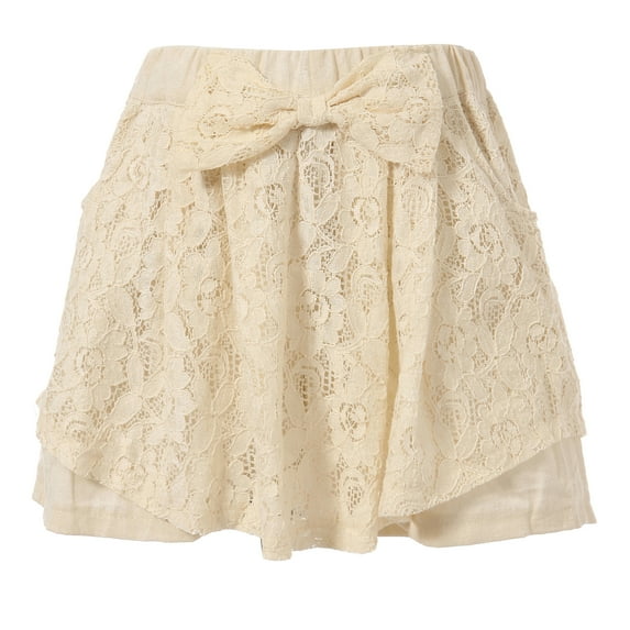 Richie House Girls' Lace Skort with Bow Accent RH0893