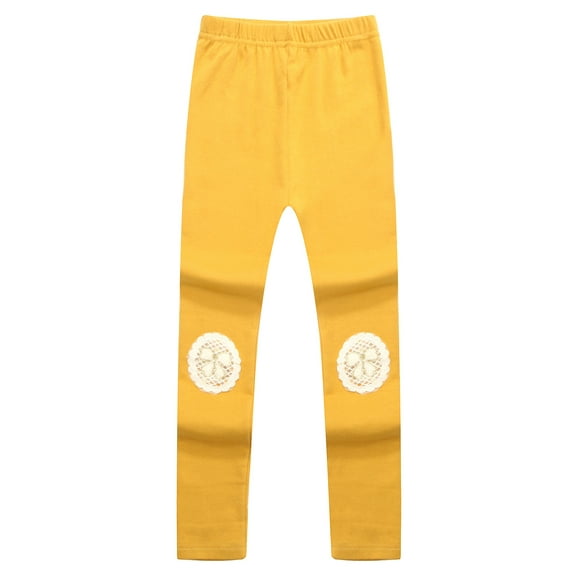 Richie House Girls' Leggings with Lace Applique RH1437