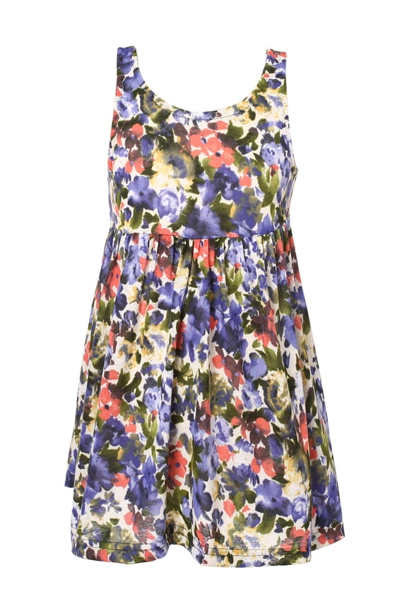 Girls' Leisure Sundress Allover Patterned with Floral RH1972
