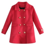 Richie House Girls' Light Weight Paddig Jacket With Gold Buttons RH1084