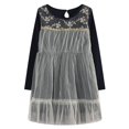 thumbnail image 1 of Richie House Girls' Long Sleeve Dress with Mesh Covered Bottom RH1627, 1 of 2