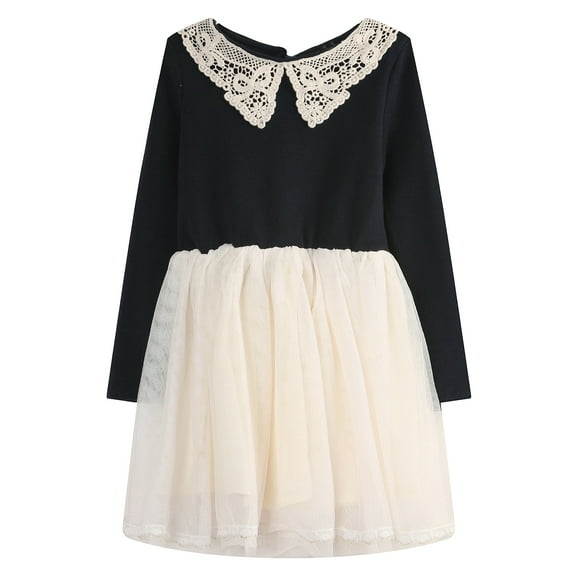 Richie House Girls' Long Sleeve Knit Dress with Layered Bottoms RH1564