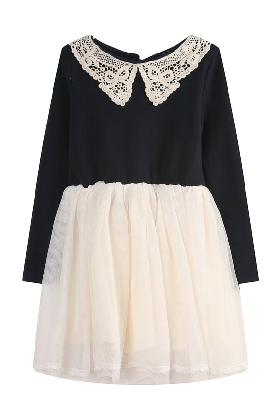 Girls' Long Sleeve Knit Dress with Layered Bottoms RH1564