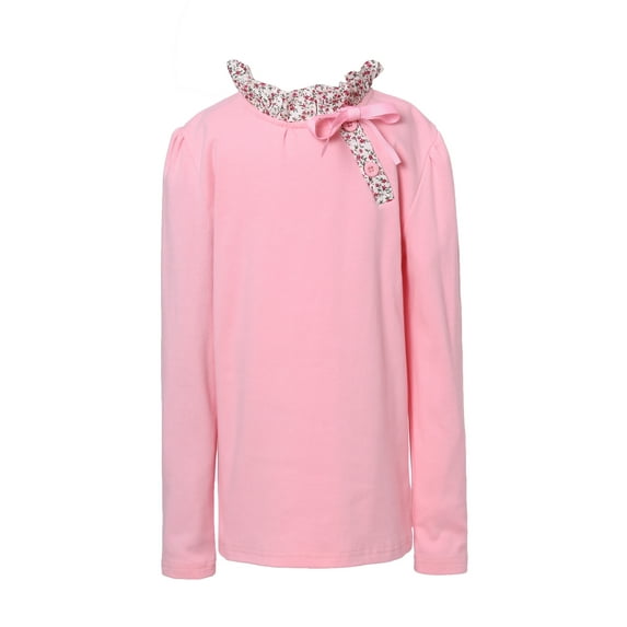 Richie House Girls' Long Sleeve Pullover with Floral Collar RH1560