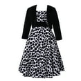 thumbnail image 1 of Richie House Girls' Long Style Polka Dot Dress with Cape RH1508, 1 of 2