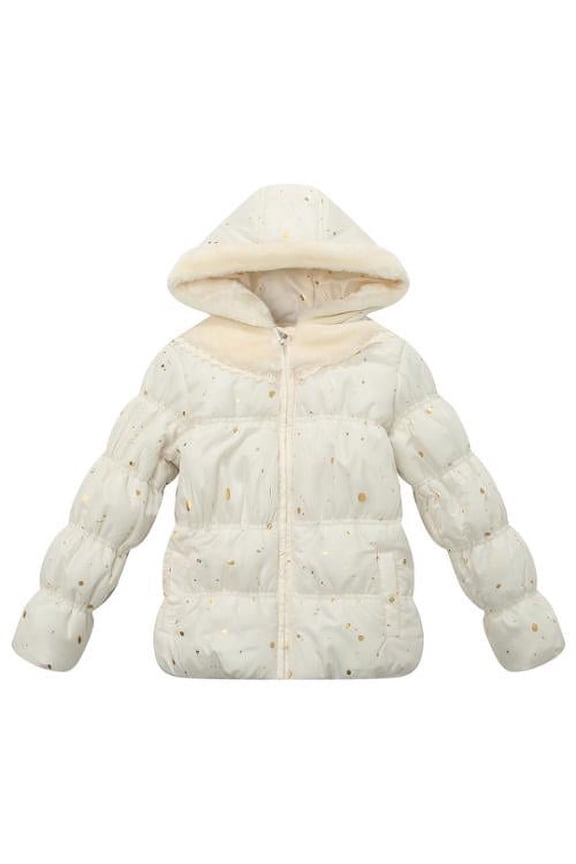 Girls' Padded Jacket with Little Printed and Hood RH1188