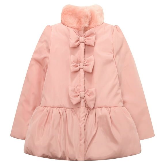 Richie House Girls' Padding Jacket with Artifical Fur Collar RH1181