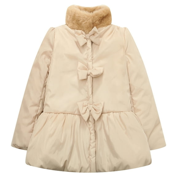 Richie House Girls' Padding Jacket with Artifical Fur Collar RH1181
