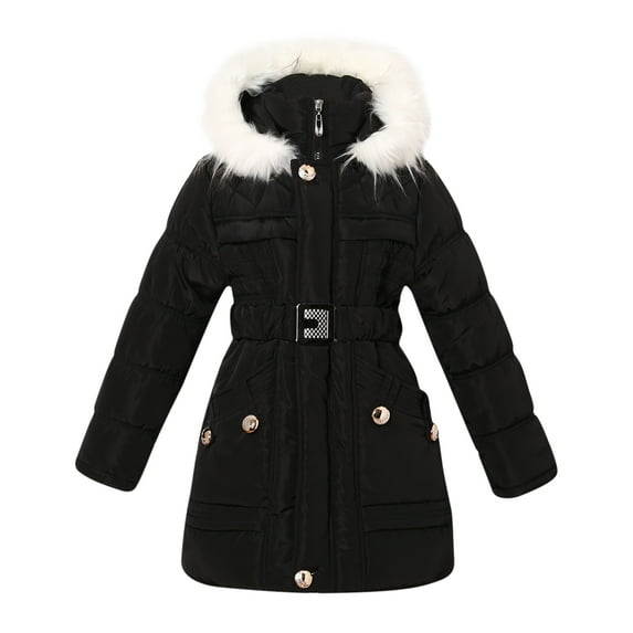 Richie House Girls' Padding Jacket with Hood and Fake Fur Lining RH1342-C-4/5