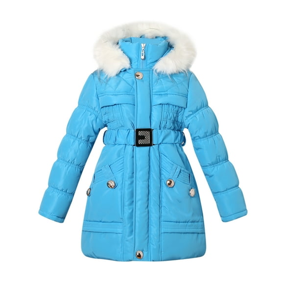 Richie House Girls' Padding Jacket with Hood and Fake Fur Lining RH1342-G-5/6