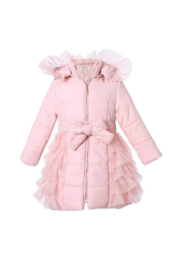 Girls' Padding Jacket with Ruffled Mesh RH1395