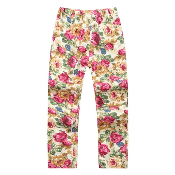 Richie House Girls' Pants with Colorful Flower Print RH1226