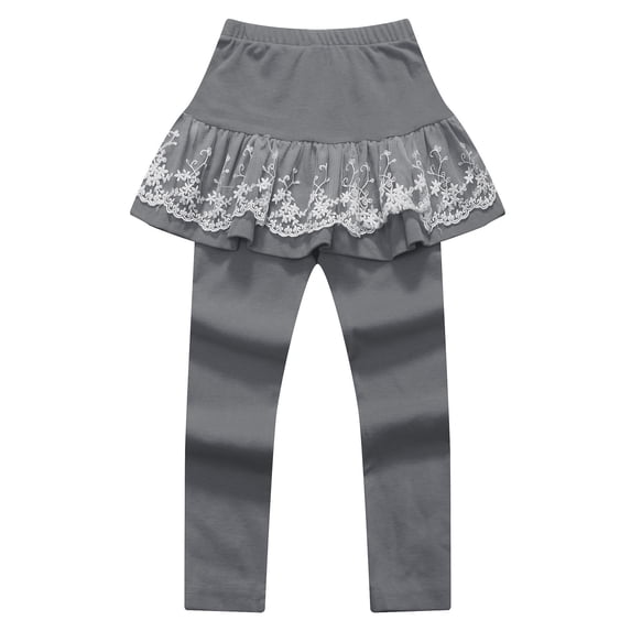 Richie House Girls' Pants with Lace Accented Skirt RH0887
