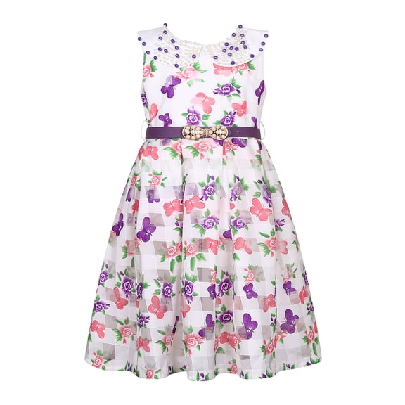 Richie House Girls' Party Princess Dress with Belt RH2724-B-4