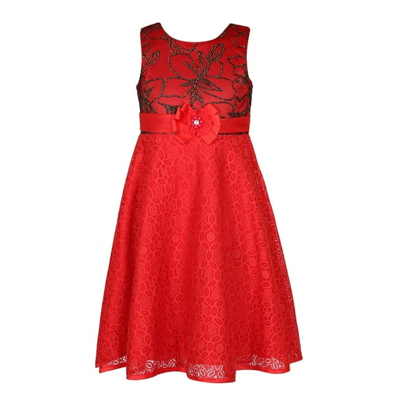 Richie House Girls' Party Princess Dress with Flower Accent RH2706