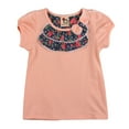 thumbnail image 1 of Richie House Girls' Peach Top with Rose Denim and Lace Accent RH0282, 1 of 2