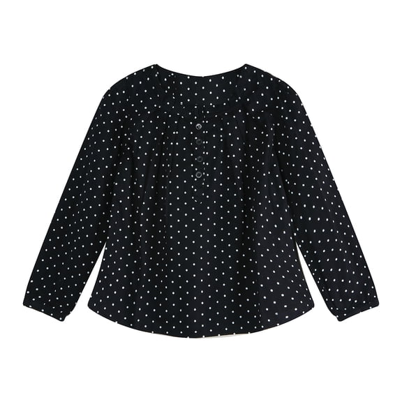 Richie House Girls' Polka Dot Top with Matching Buttons RH1834