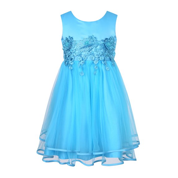 Richie House Girls' Princess Dress with Layered Mesh Bottoms RH2733-B-5