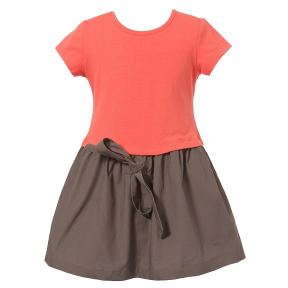 Richie House Girls' Short Sleeve Dress with Bow RH0721