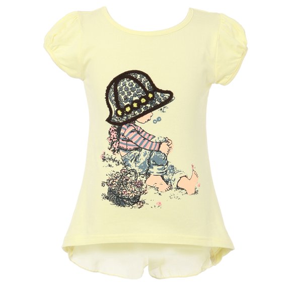 Richie House Girls' Short Sleeve T-Shirt with Girl RH1888