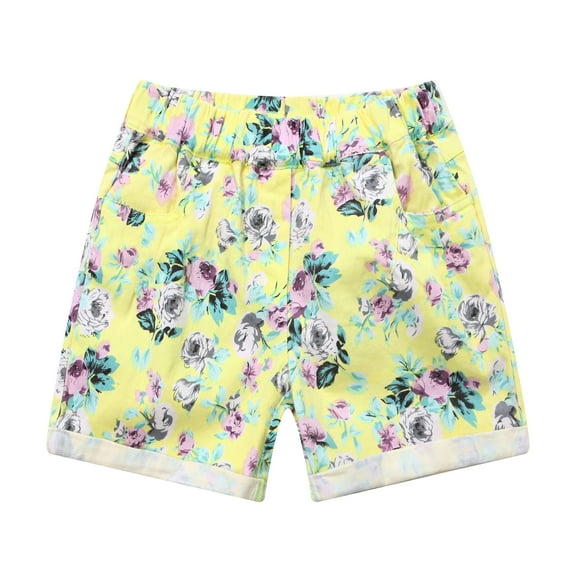 Richie House Girls' Shorts with All Over Floral Print RH1002