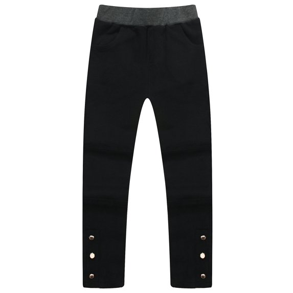 Richie House Girls' Skinny Pants with Buttons at Hem RH1547